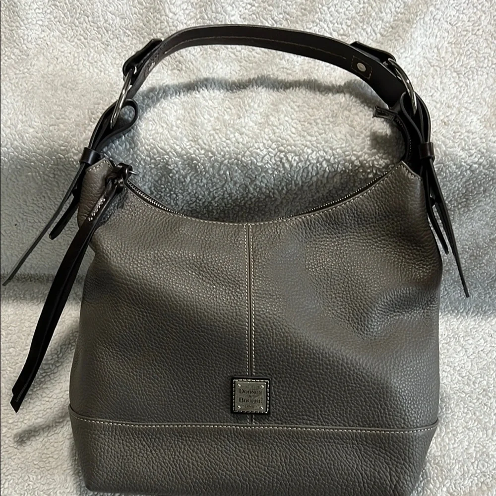 DOONEY BOURKE Hobo Leather Handbag Gray/Taupe